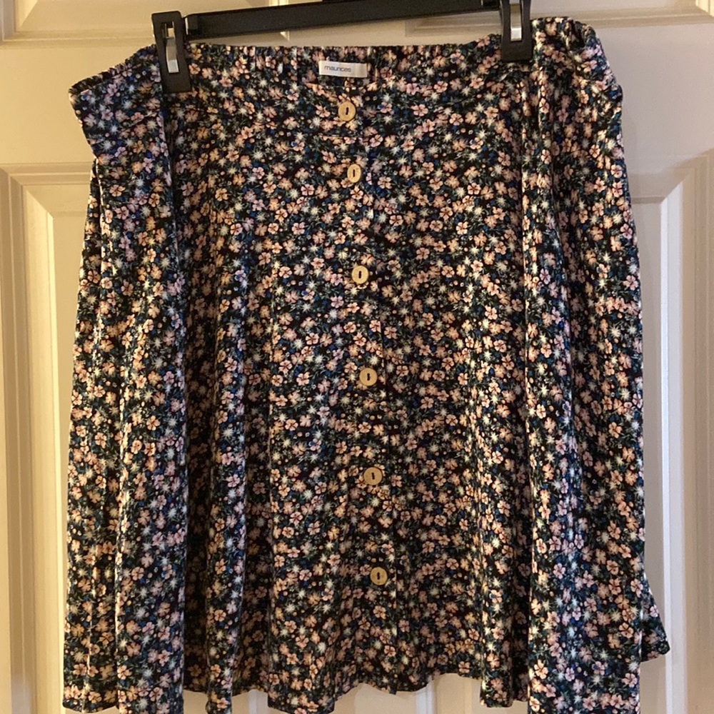 Maurice’s Ditsy Floral Button Front Skirt